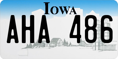 IA license plate AHA486