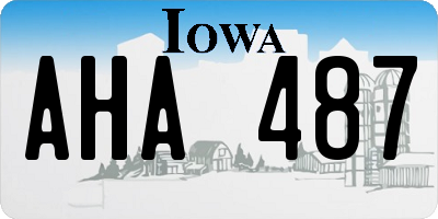 IA license plate AHA487