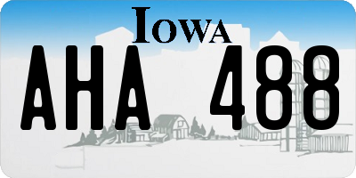 IA license plate AHA488