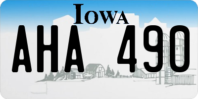 IA license plate AHA490