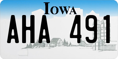 IA license plate AHA491