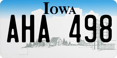 IA license plate AHA498