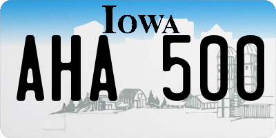 IA license plate AHA500