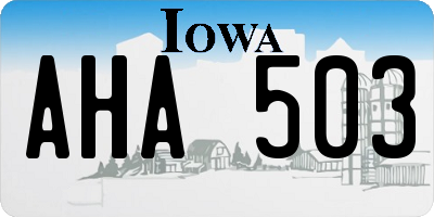 IA license plate AHA503
