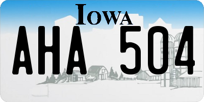IA license plate AHA504