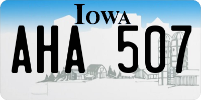 IA license plate AHA507