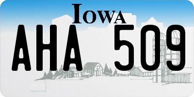 IA license plate AHA509