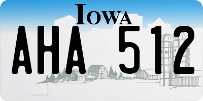 IA license plate AHA512