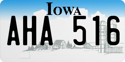 IA license plate AHA516