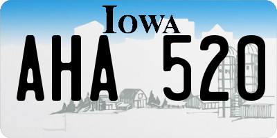 IA license plate AHA520