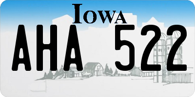 IA license plate AHA522