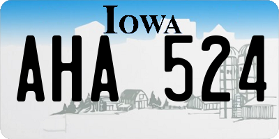 IA license plate AHA524