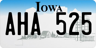 IA license plate AHA525