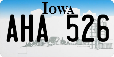 IA license plate AHA526