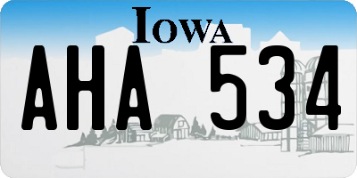 IA license plate AHA534
