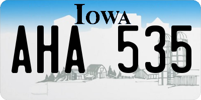 IA license plate AHA535
