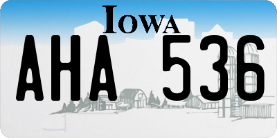 IA license plate AHA536