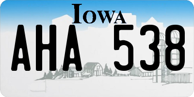 IA license plate AHA538