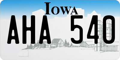 IA license plate AHA540