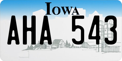 IA license plate AHA543
