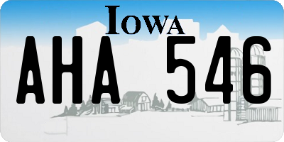 IA license plate AHA546