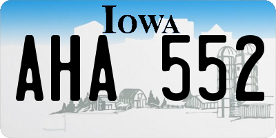 IA license plate AHA552