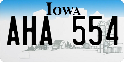 IA license plate AHA554