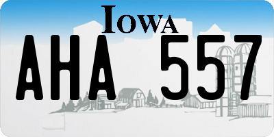 IA license plate AHA557