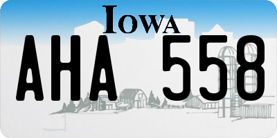 IA license plate AHA558
