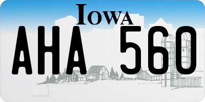 IA license plate AHA560