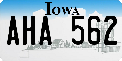 IA license plate AHA562