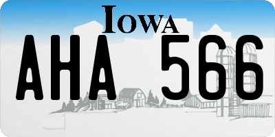 IA license plate AHA566