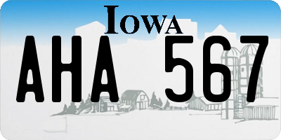 IA license plate AHA567