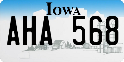 IA license plate AHA568