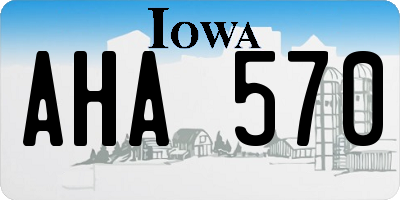 IA license plate AHA570