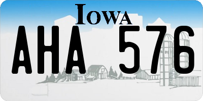 IA license plate AHA576