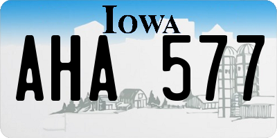 IA license plate AHA577