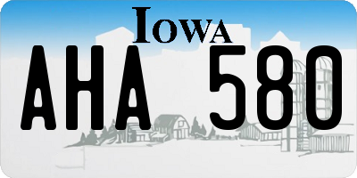 IA license plate AHA580