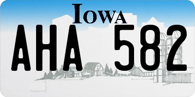 IA license plate AHA582
