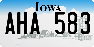 IA license plate AHA583