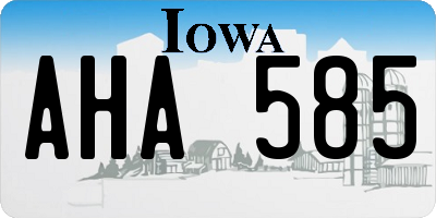 IA license plate AHA585