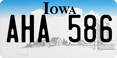IA license plate AHA586