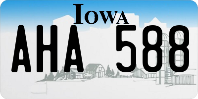 IA license plate AHA588