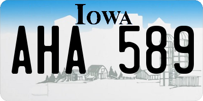 IA license plate AHA589