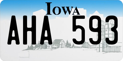 IA license plate AHA593