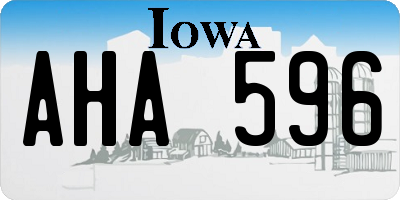 IA license plate AHA596