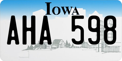 IA license plate AHA598