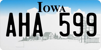 IA license plate AHA599