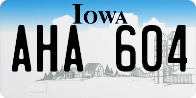 IA license plate AHA604