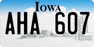 IA license plate AHA607